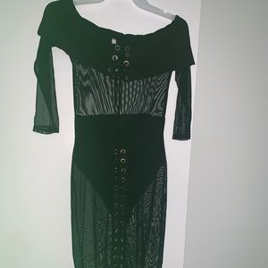 Sexy black mesh dress